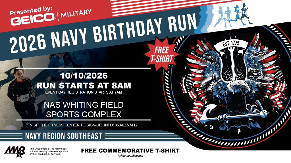 Promotional ad for the 2026 Navy Birthday Run