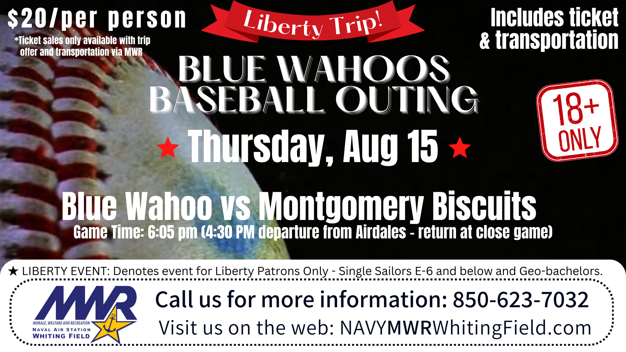 Blue Wahoos Trip - Liberty patrons! Aug 15 (16 × 9 in).png