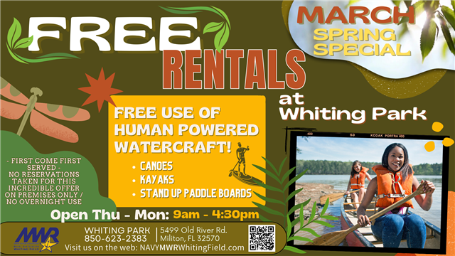 FREE at Whiting Park - March Special